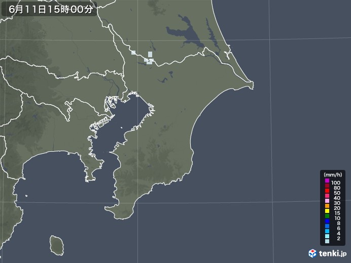 千葉県の雨雲レーダー(2021年06月11日)