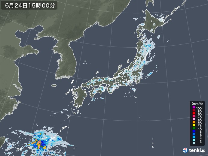雨雲レーダー(2021年06月24日)