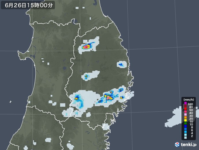 雨雲レーダー岩手 岩手県 腹帯駅の雨雲レーダーと各地の天気予報