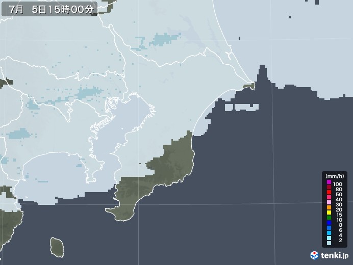 千葉県の雨雲レーダー(2021年07月05日)