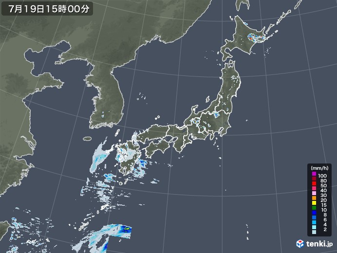 雨雲レーダー(2021年07月19日)