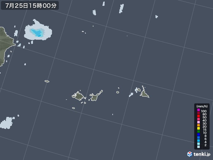 宮古・石垣・与那国(沖縄県)の雨雲レーダー(2021年07月25日)