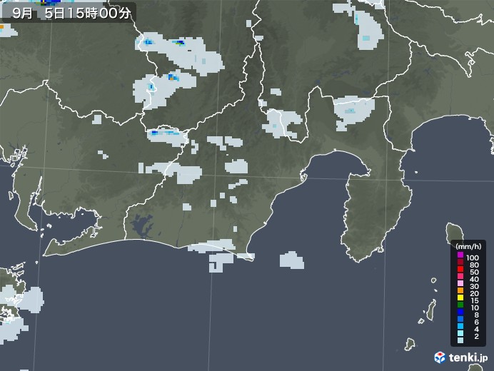 静岡県の雨雲レーダー(2021年09月05日)