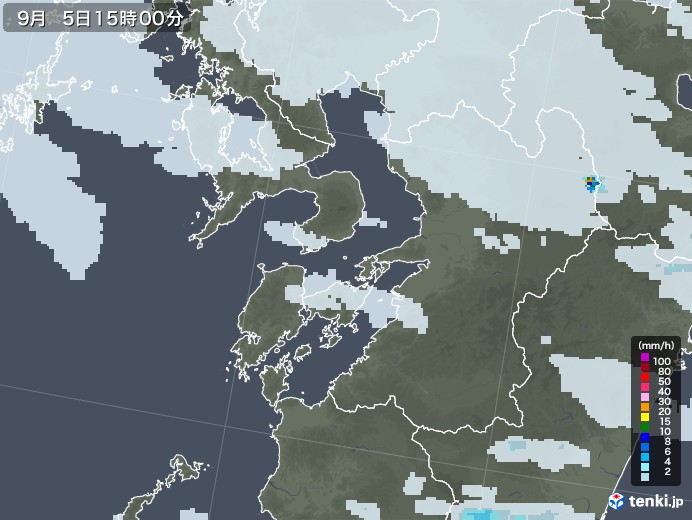 熊本県の雨雲レーダー(2021年09月05日)