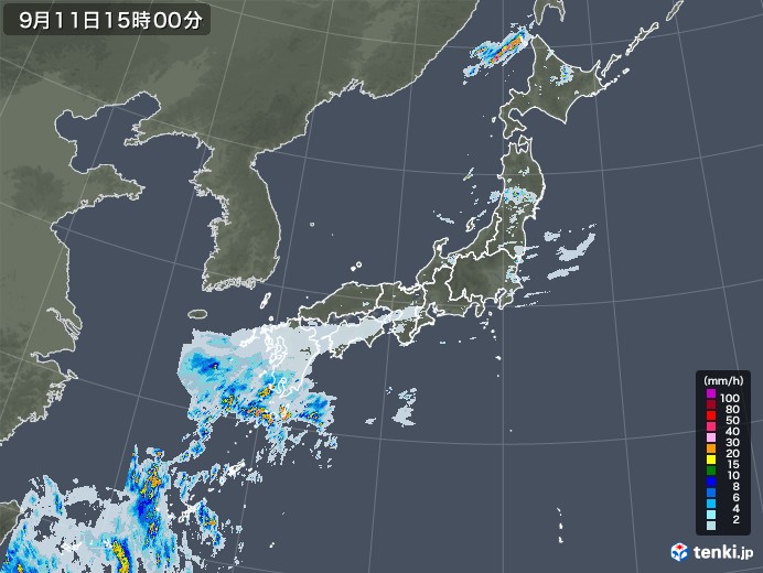 雨雲レーダー(2021年09月11日)