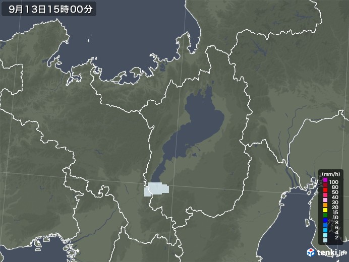 滋賀県の雨雲レーダー(2021年09月13日)
