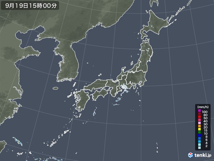 雨雲レーダー(2021年09月19日)