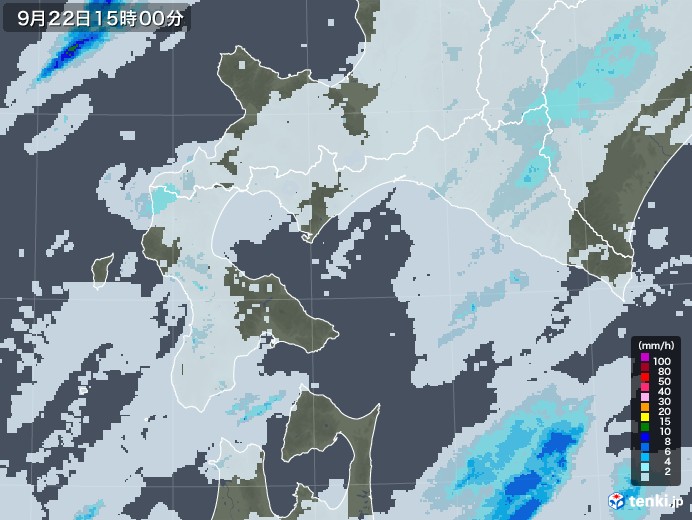 道南の雨雲レーダー(2021年09月22日)