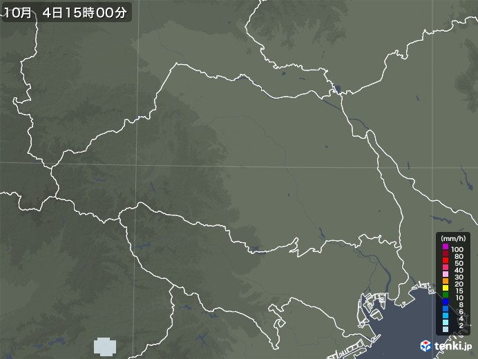 埼玉県の雨雲レーダー(2021年10月04日)