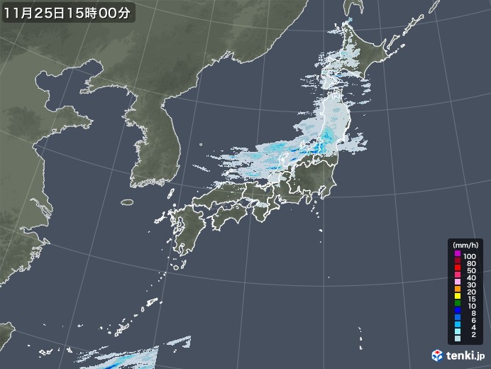 雨雲レーダー(2021年11月25日)