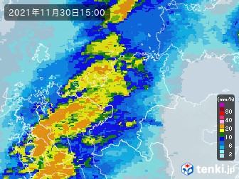 福岡県の過去の雨雲レーダー 21年11月30日 日本気象協会 Tenki Jp