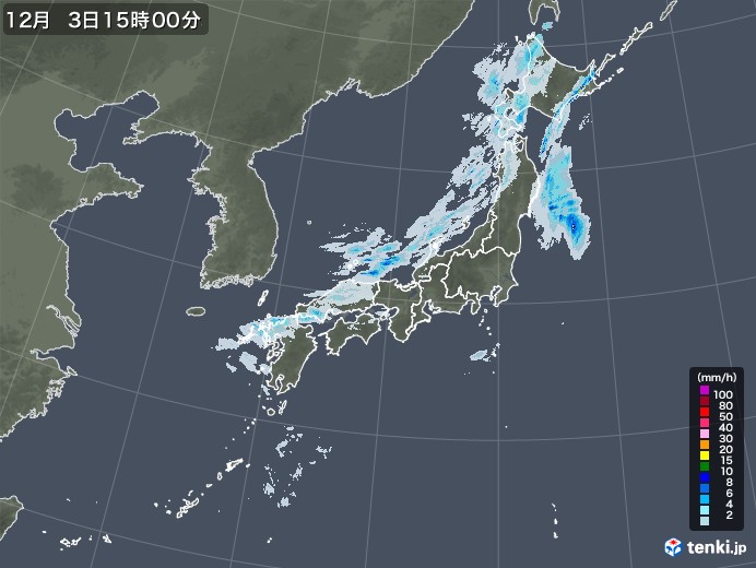 雨雲レーダー(2021年12月03日)