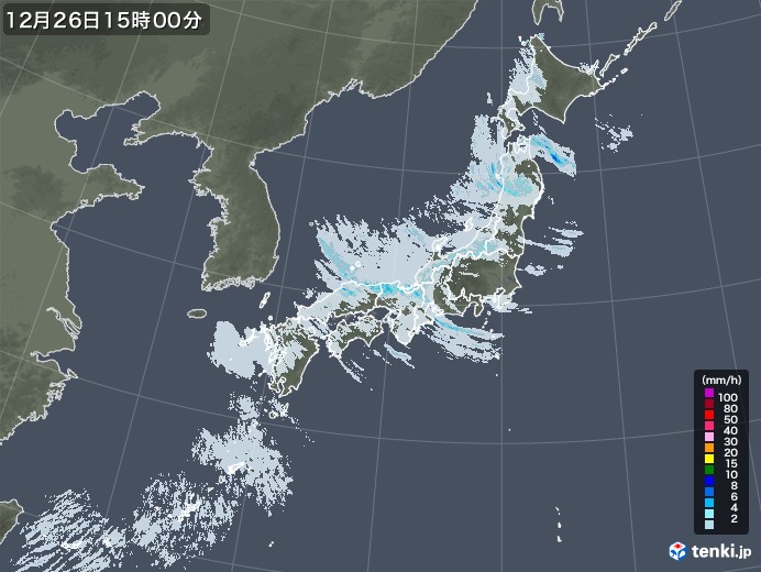 雨雲レーダー(2021年12月26日)