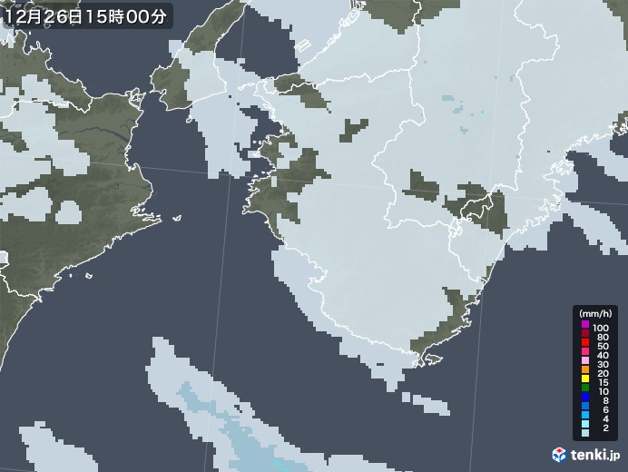 和歌山県の雨雲レーダー(2021年12月26日)