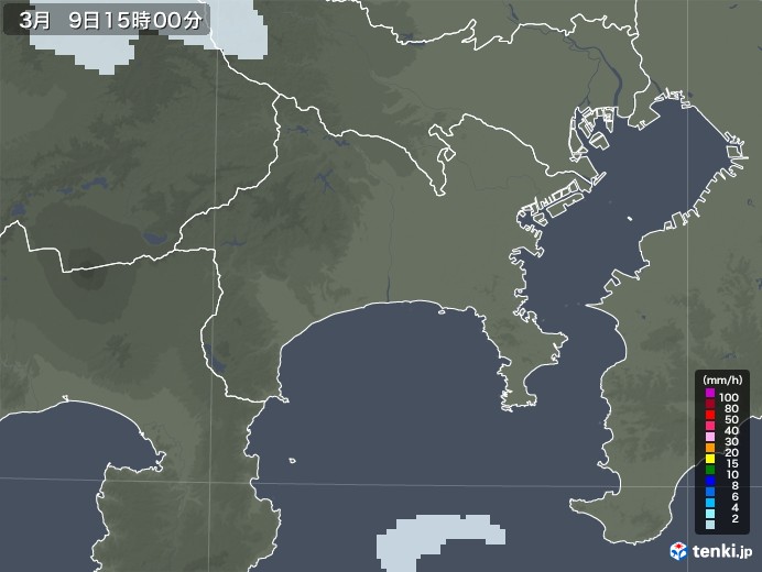 神奈川県の雨雲レーダー(2022年03月09日)