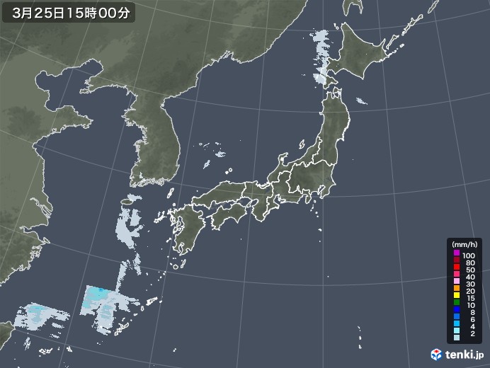 雨雲レーダー(2022年03月25日)