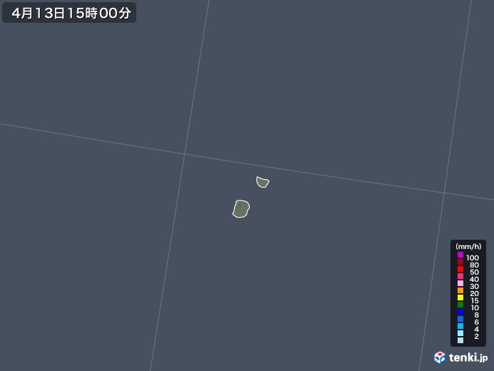 南大東島(沖縄県)の雨雲レーダー(2022年04月13日)