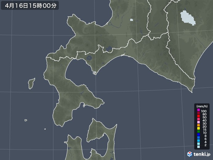 道南の雨雲レーダー(2022年04月16日)