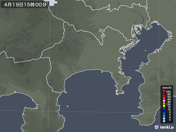 神奈川県の雨雲レーダー(2022年04月19日)