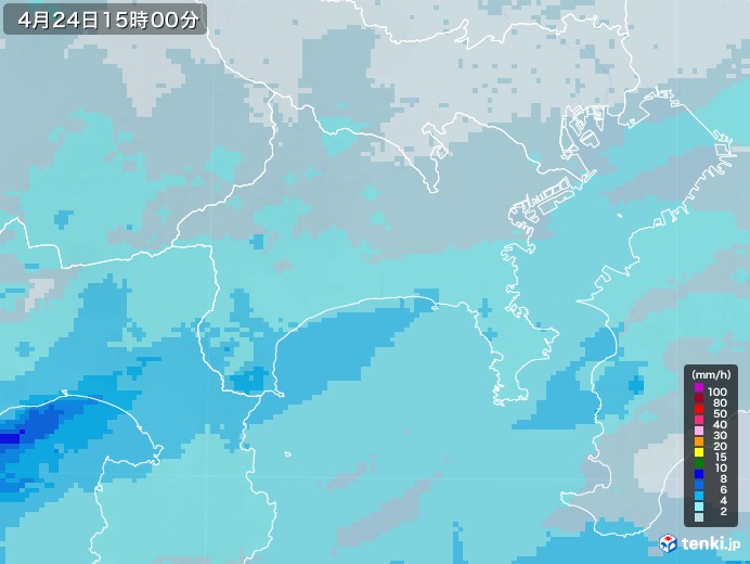 神奈川県の雨雲レーダー(2022年04月24日)