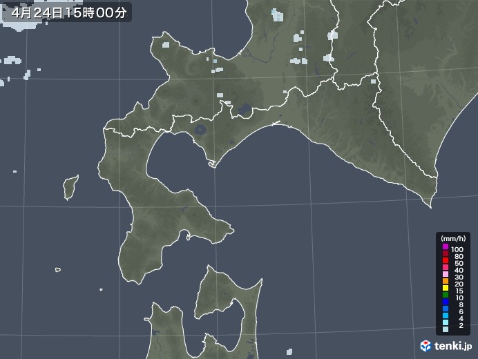 道南の雨雲レーダー(2022年04月24日)