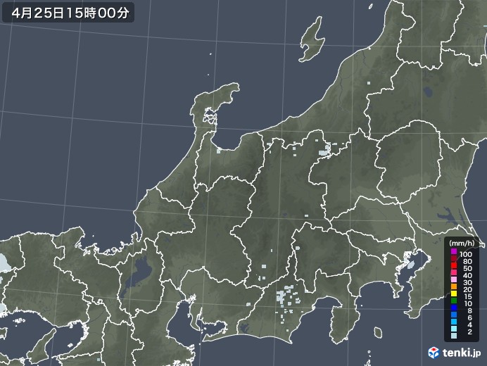 北陸地方の雨雲レーダー(2022年04月25日)