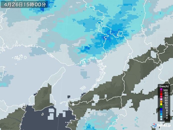 大阪府の雨雲レーダー(2022年04月26日)