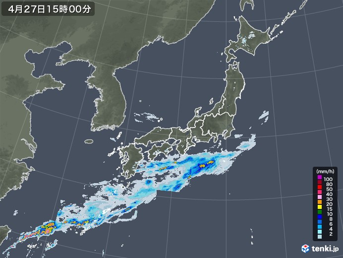 雨雲レーダー(2022年04月27日)