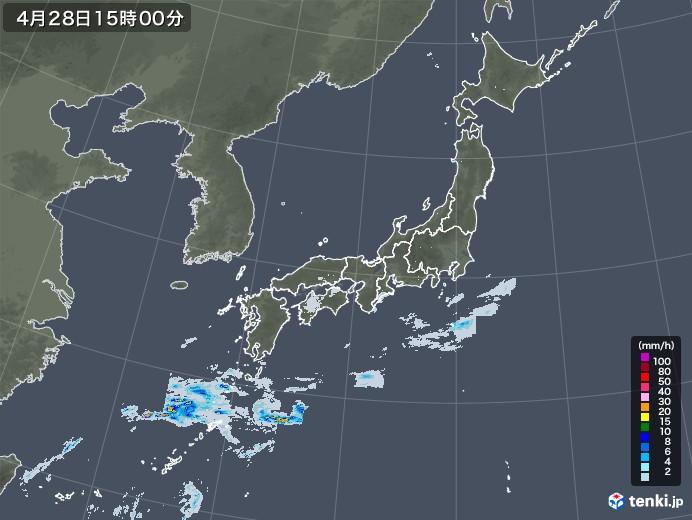 雨雲レーダー(2022年04月28日)
