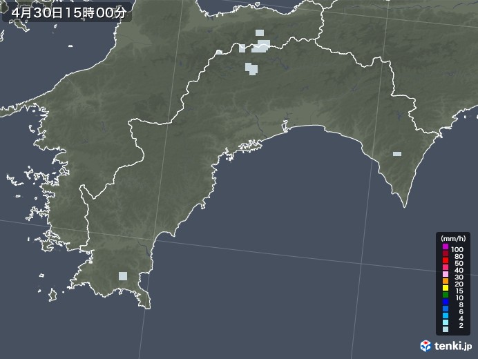 高知県の雨雲レーダー(2022年04月30日)