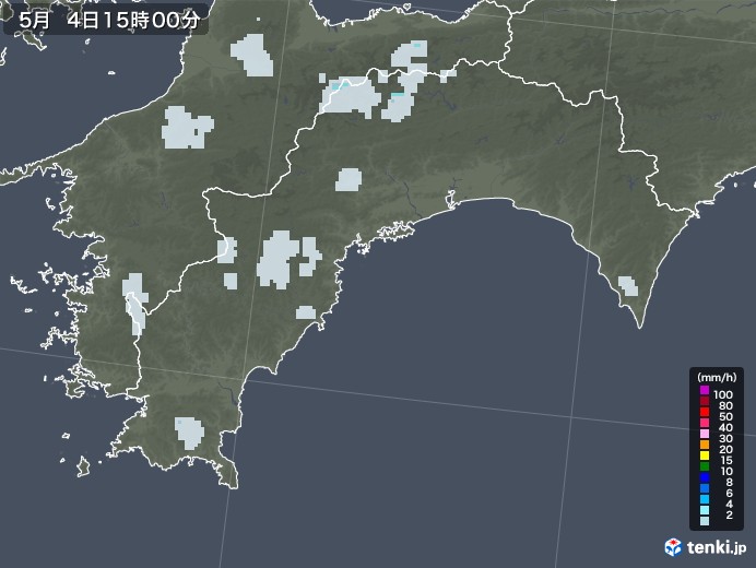 高知県の雨雲レーダー(2022年05月04日)