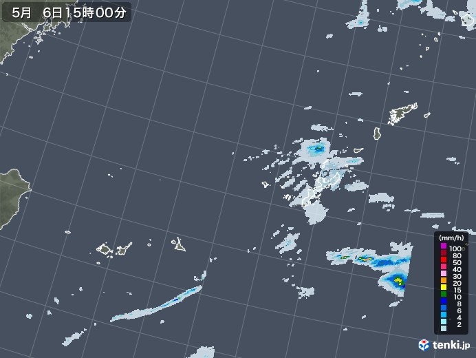 沖縄地方の雨雲レーダー(2022年05月06日)