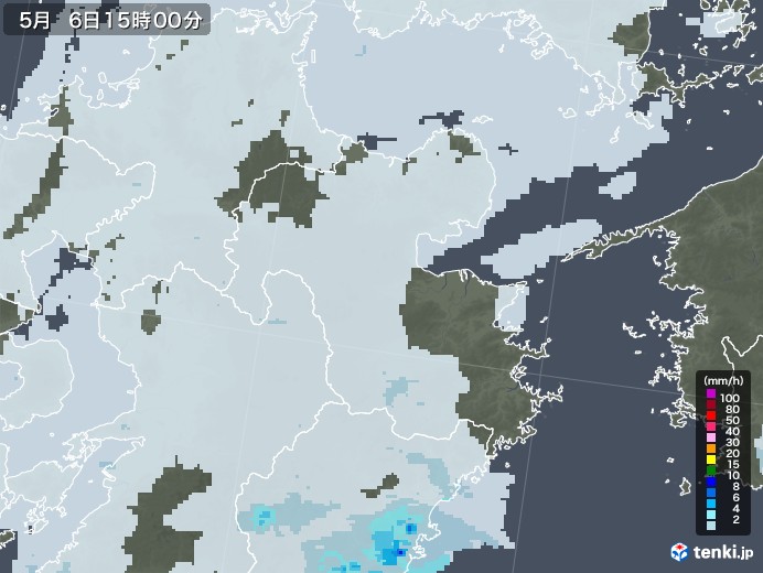 大分県の雨雲レーダー(2022年05月06日)