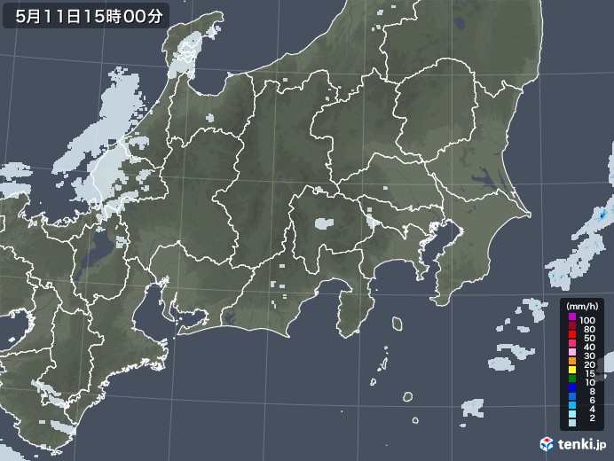 関東・甲信地方の雨雲レーダー(2022年05月11日)