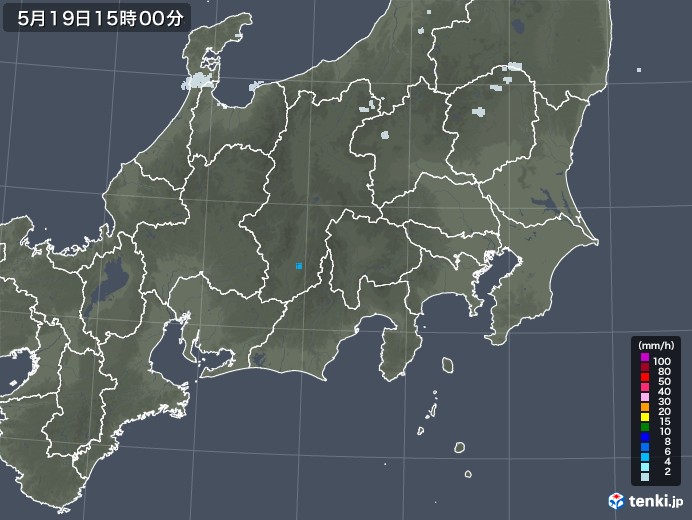 関東・甲信地方の雨雲レーダー(2022年05月19日)