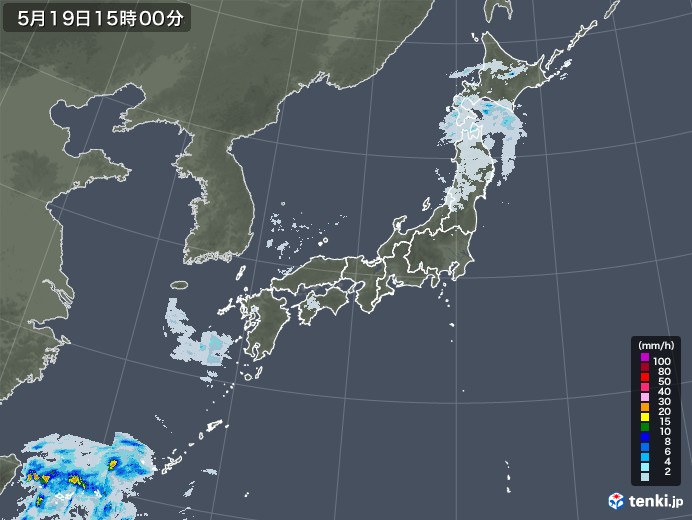 雨雲レーダー(2022年05月19日)