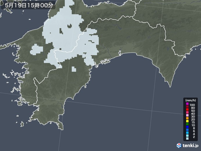 高知県の雨雲レーダー(2022年05月19日)