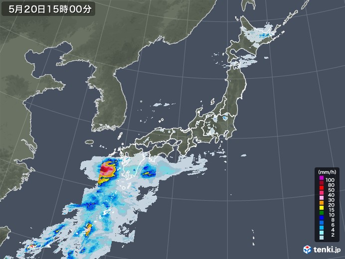 雨雲レーダー(2022年05月20日)