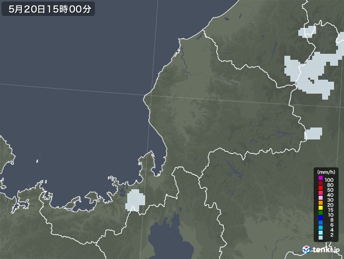 福井県の雨雲レーダー(2022年05月20日)