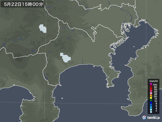 神奈川県の雨雲レーダー(2022年05月22日)