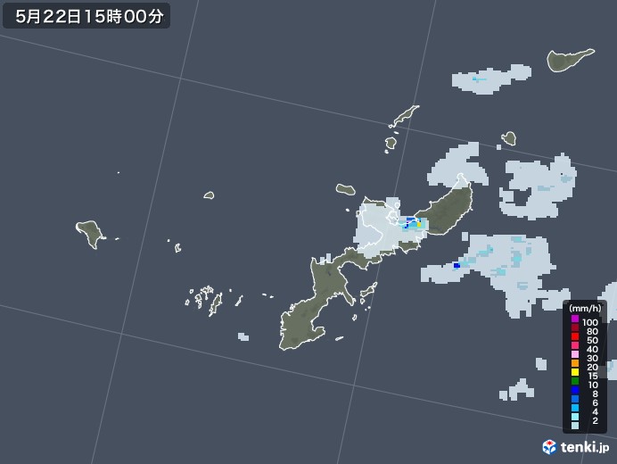 沖縄県の雨雲レーダー(2022年05月22日)