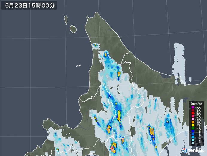 道北の雨雲レーダー(2022年05月23日)