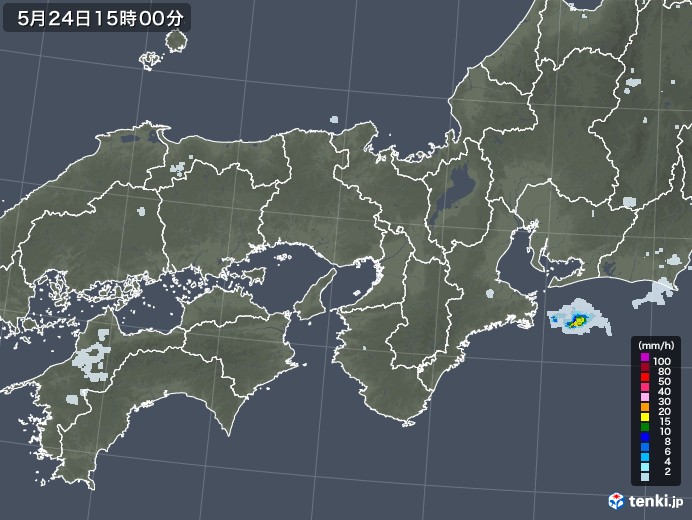 近畿地方の雨雲レーダー(2022年05月24日)