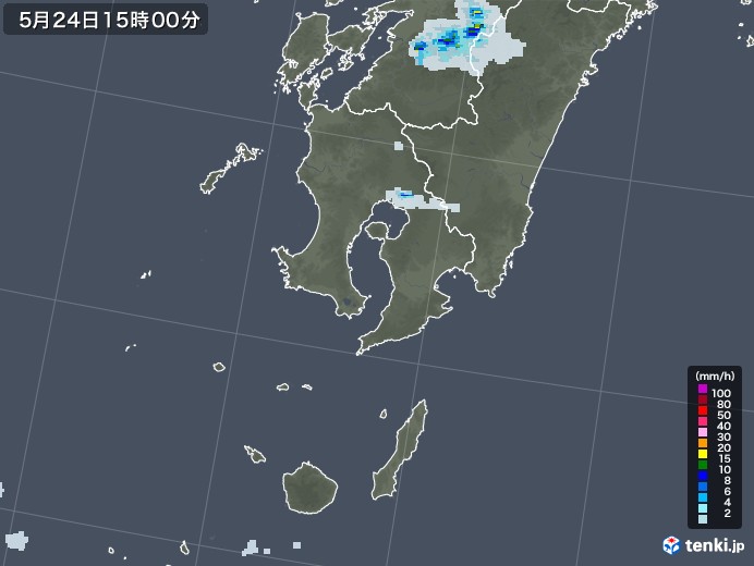 鹿児島県の雨雲レーダー(2022年05月24日)