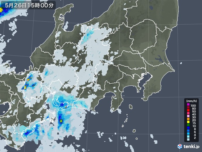 関東・甲信地方の雨雲レーダー(2022年05月26日)