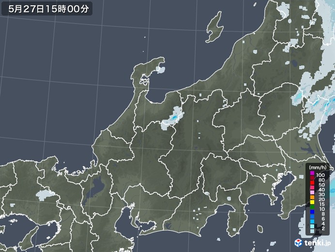 北陸地方の雨雲レーダー(2022年05月27日)