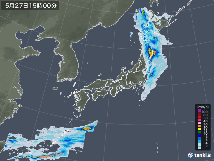 雨雲レーダー(2022年05月27日)