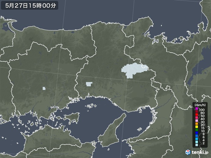兵庫県の雨雲レーダー(2022年05月27日)