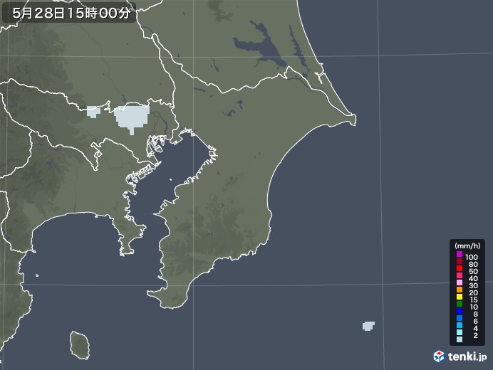 千葉県の雨雲レーダー(2022年05月28日)