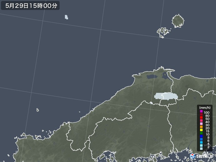 島根県の雨雲レーダー(2022年05月29日)